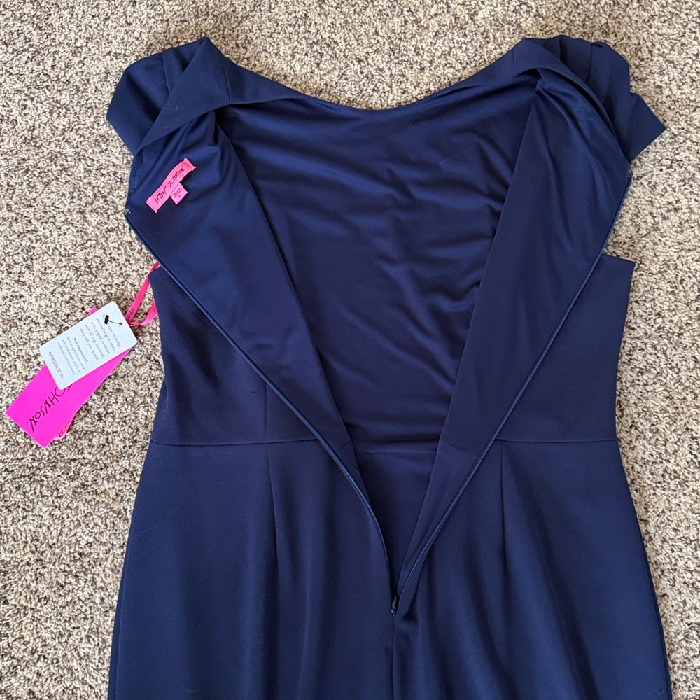 Betsey Johnson Scuba Crepe Ruffle Hem Dress. - Picture 4 of 9